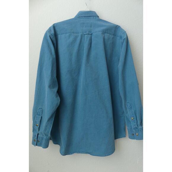 Browning Super Naturals Shirt Mens XL Teal Long Sleeve Snap Front Hunting Cotton - Picture 3 of 10